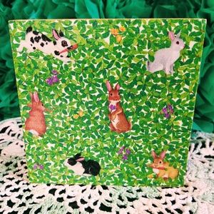 HAND CRAFTED EASTER MINI WOOD SIGN/TIERED TRAY DECOR/BUNNY RABBIT HOME DECOR